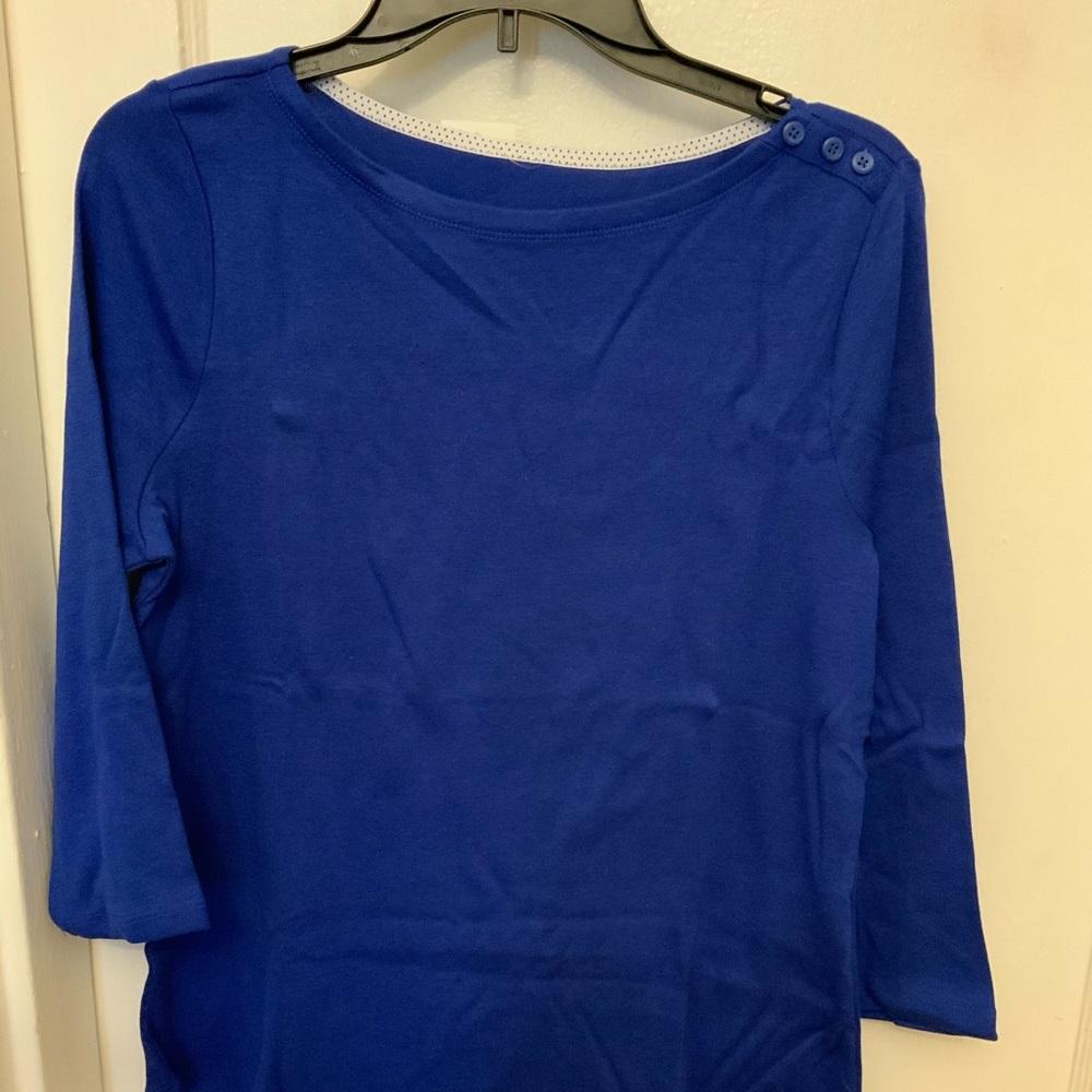 NWT Charter Club Supima Cotton Button shoulder top